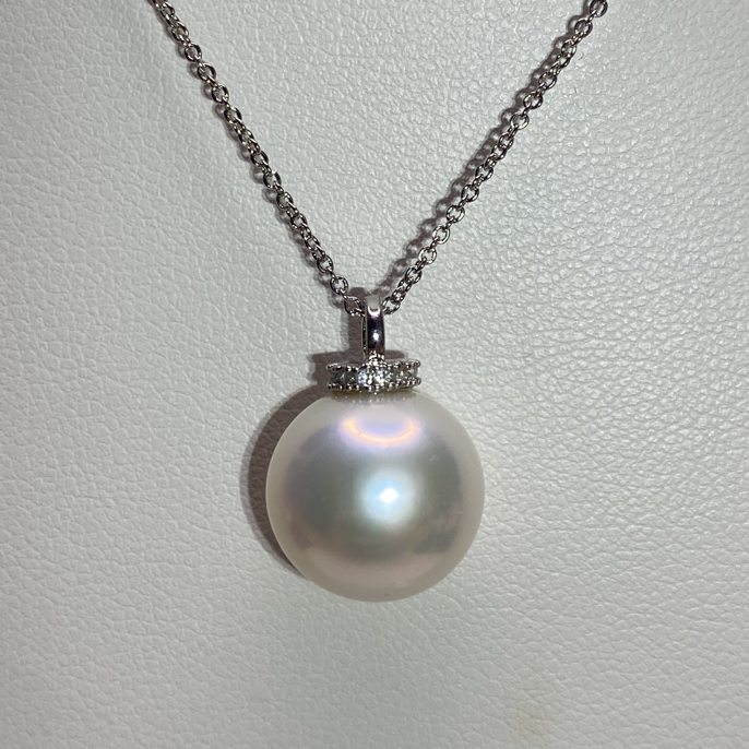 工厂直销天然淡水珍珠小奶嘴白珠吊坠项链锁骨链子