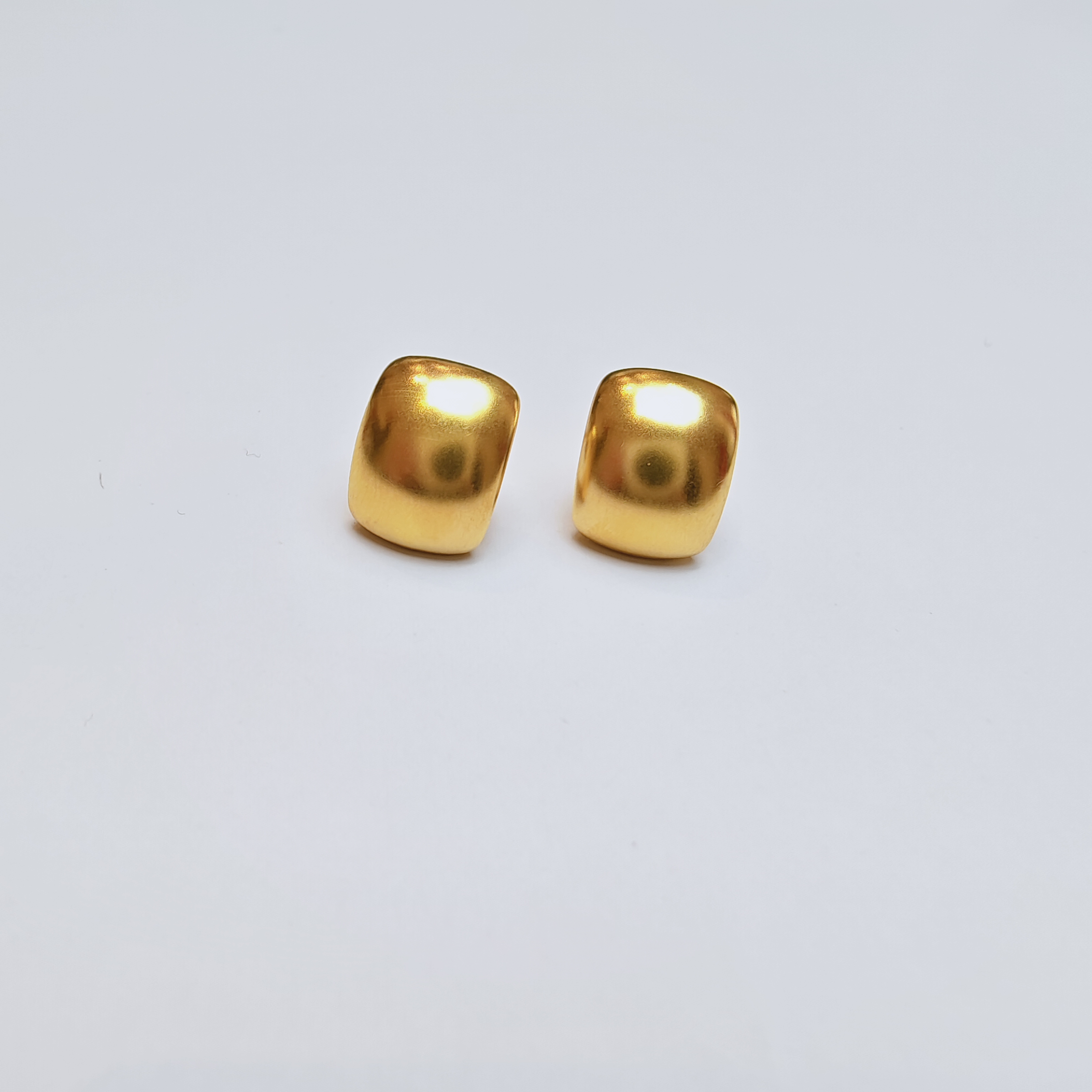 63#足金999 黄金小方块耳饰