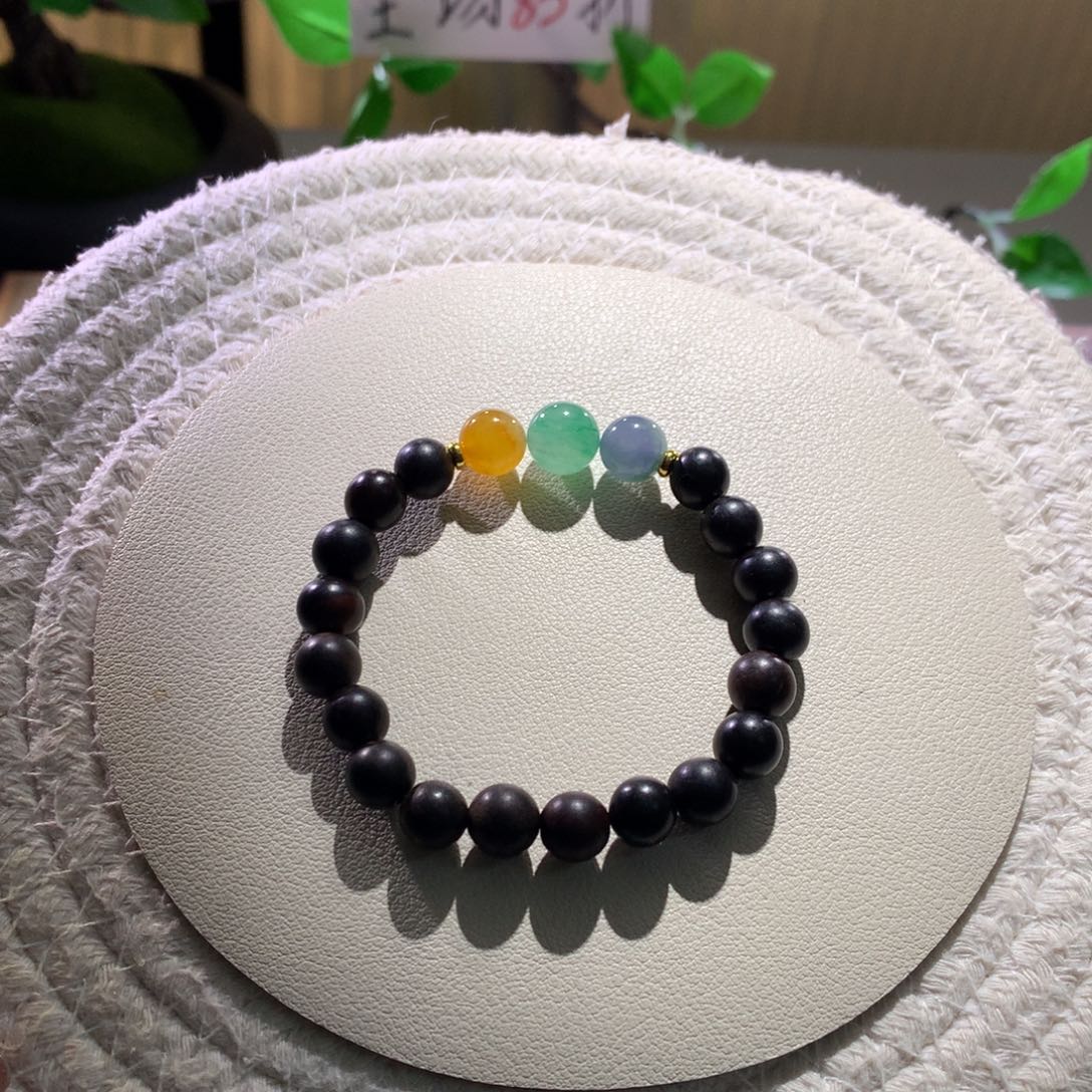 散珠翡翠天然缅a浓色福禄寿