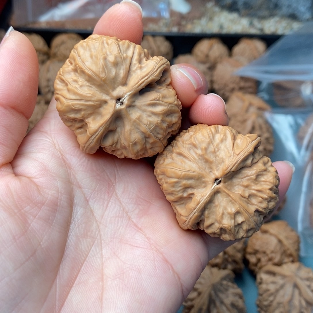 把件文玩核桃红方印3