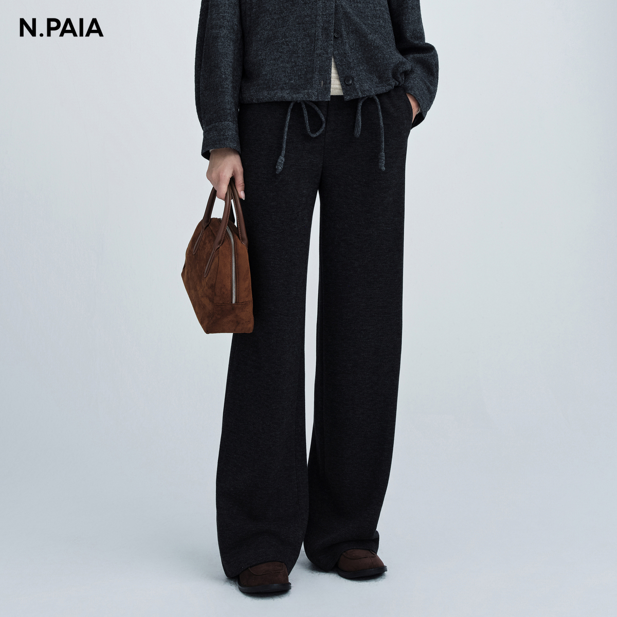 恩派雅2025秋冬新款直筒长裤高腰阔腿休闲裤女XNKIA6453A