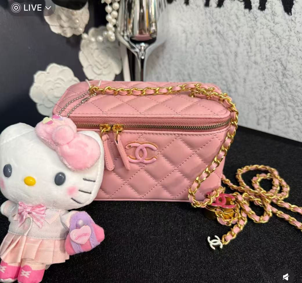 99新 Chanel/香奈儿 24A 粉色珐琅长盒子 16cm 12620874