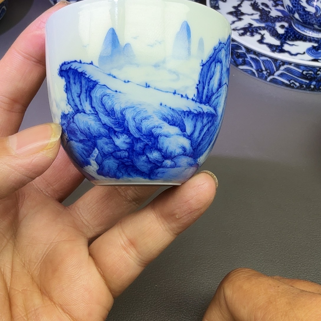 泥塑主人杯手工手绘