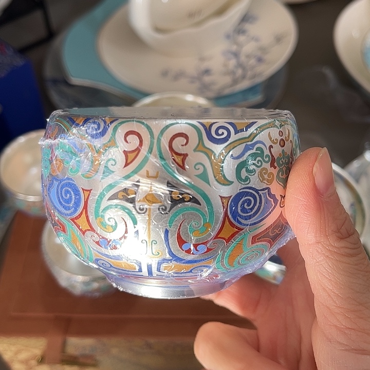 瓷片瓷主人杯鎏银杯一个