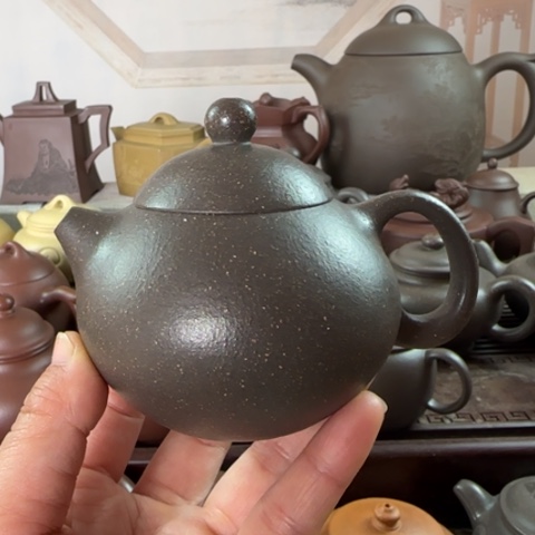 紫砂茶壶梨皮天青170c c
