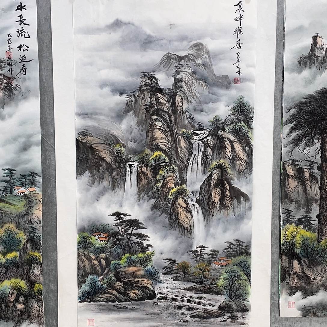 国画朝**勃绘画作品庞林画心