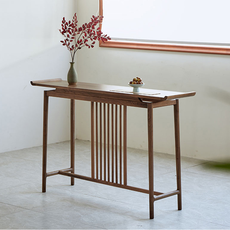 北美黑胡桃木玄关桌 宋氏美学风条案 新中式茶室家具 定制