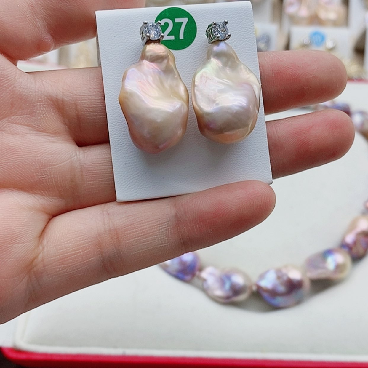 【闪购商品】淡水珍珠耳饰银S925镶嵌