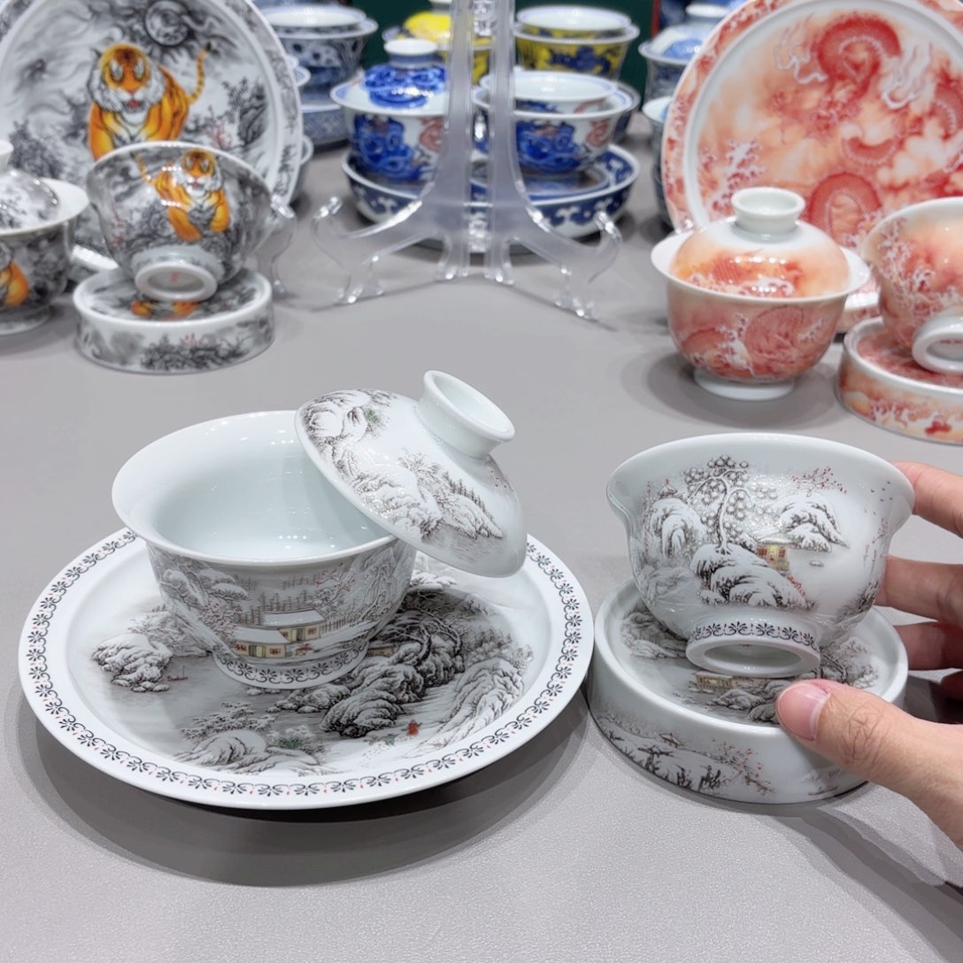 盖碗景德镇高温茶具