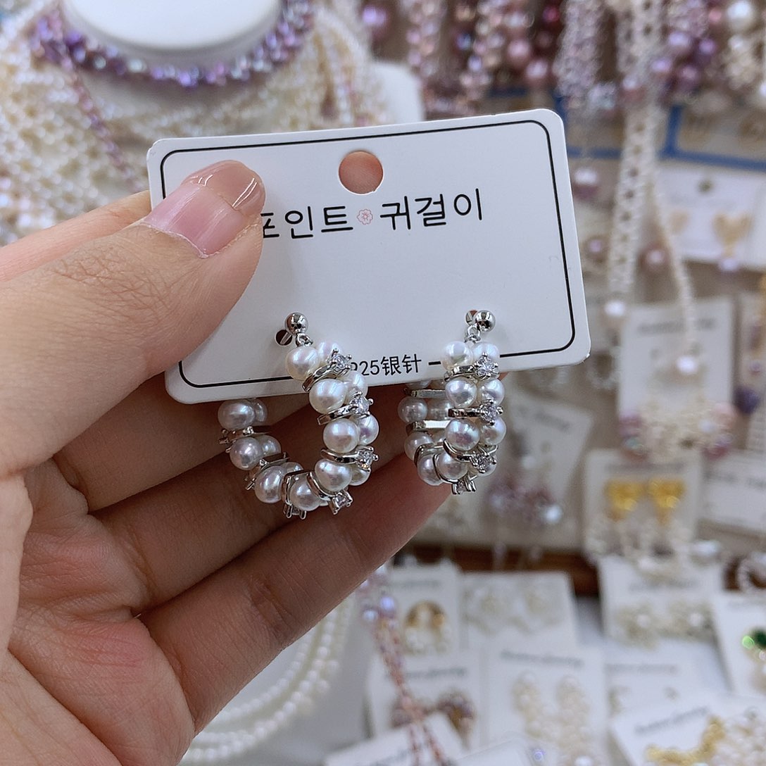 项链银S925镶嵌淡水珍珠