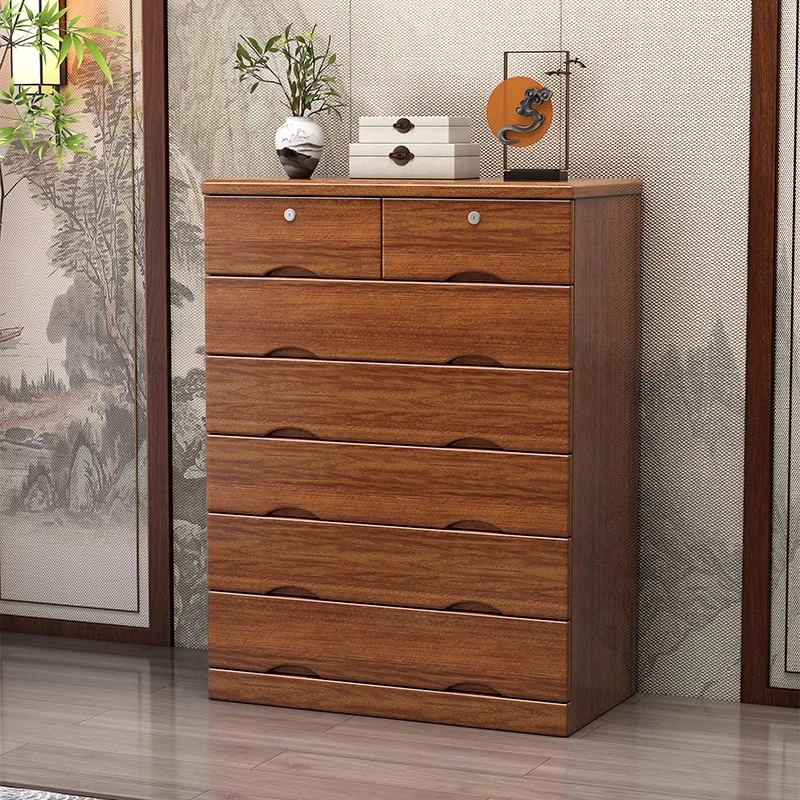 胡桃木实木斗柜家用客厅靠墙储物柜小户型全实木大容量多层收纳柜