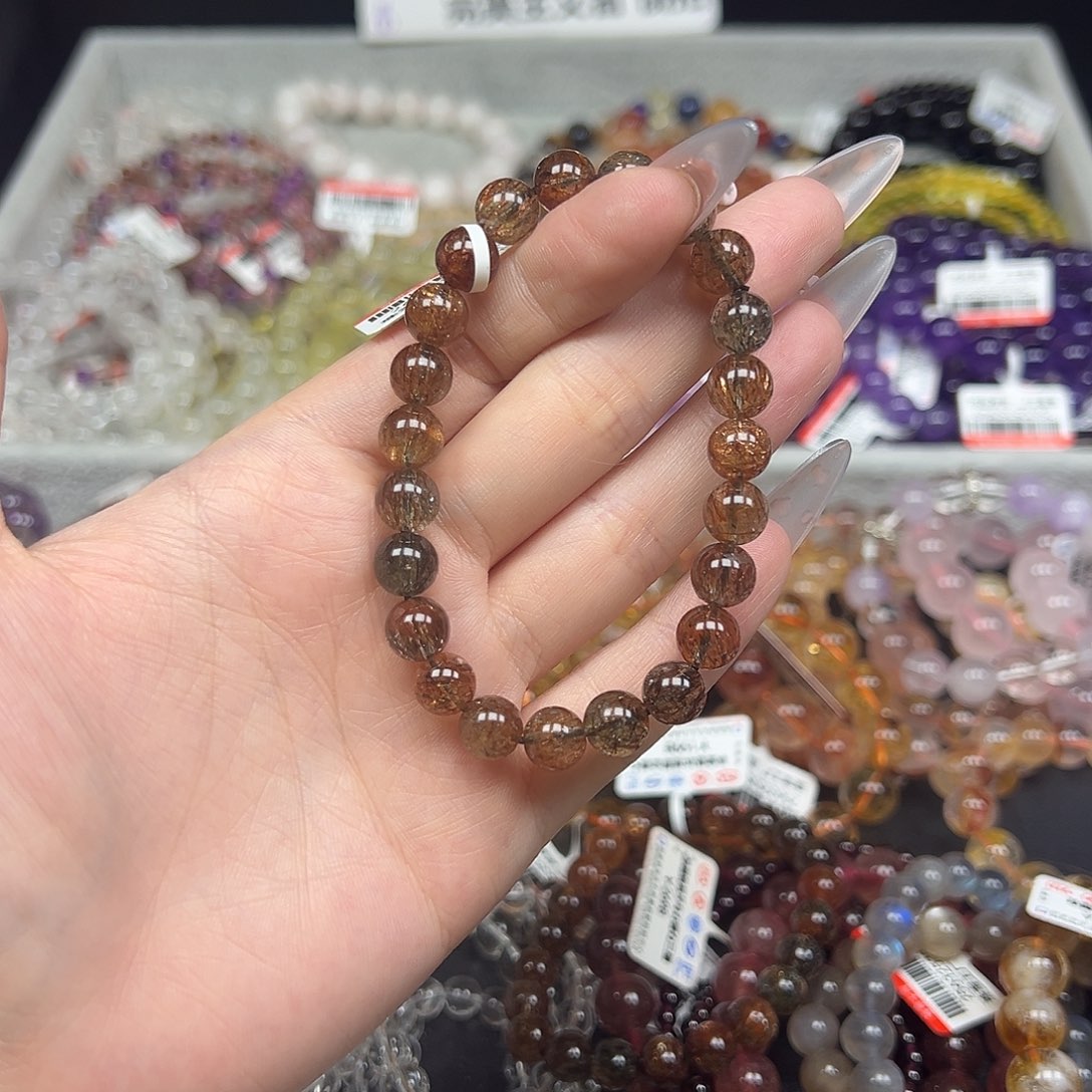 薛****未镶嵌水晶手链卡8毕业级冰透黑金超七33