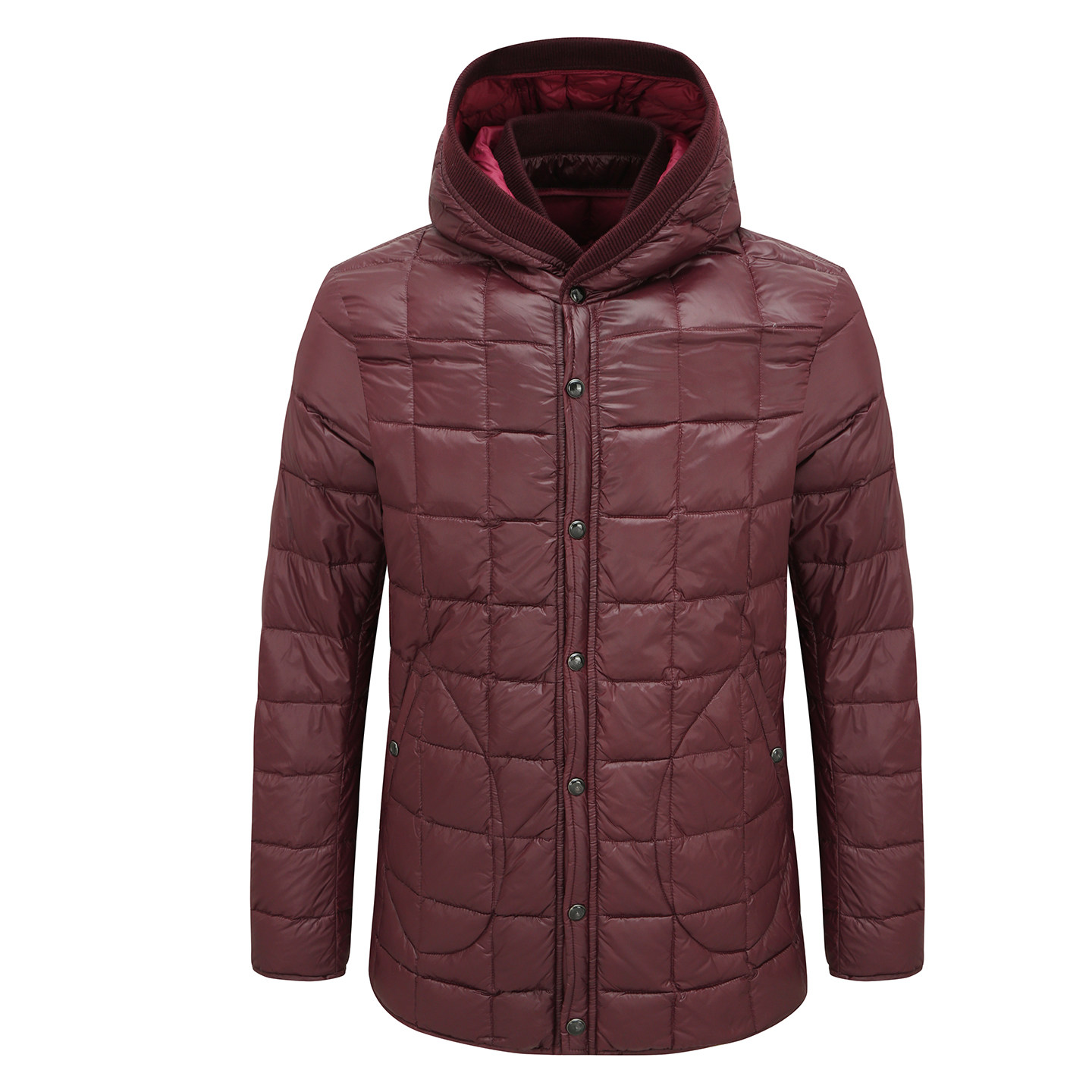 MY482美冬季男式羽绒服 白鸭绒商务休闲保暖防风外套 暗红色