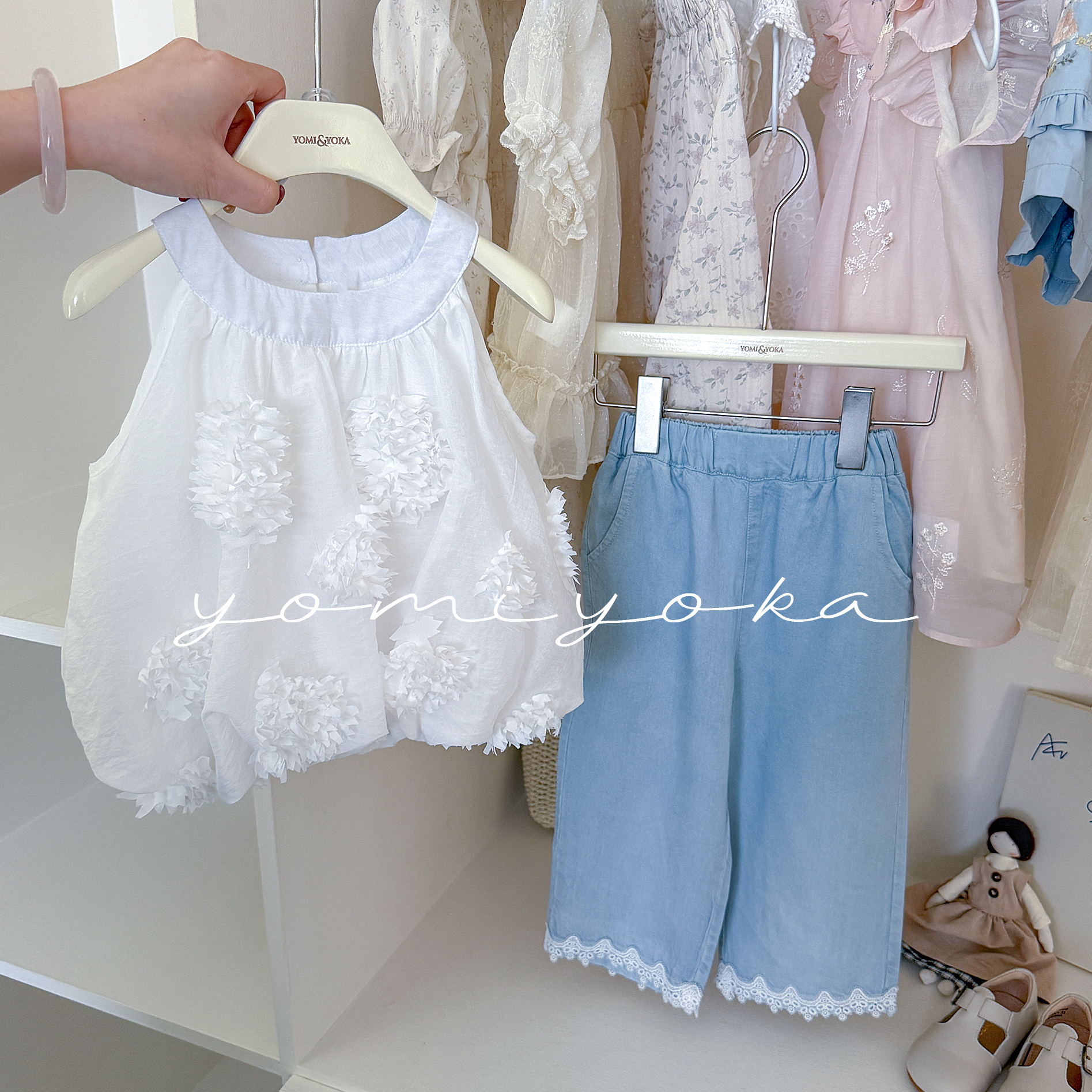 【现货】252-优米优卡-童装2025夏季新款女童娃娃衫上衣-252035