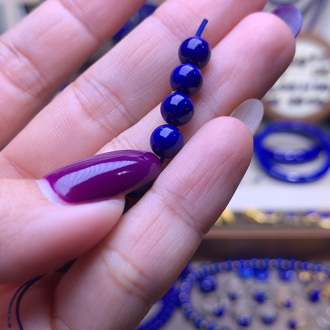 老***人青金石未镶嵌6.5m4颗