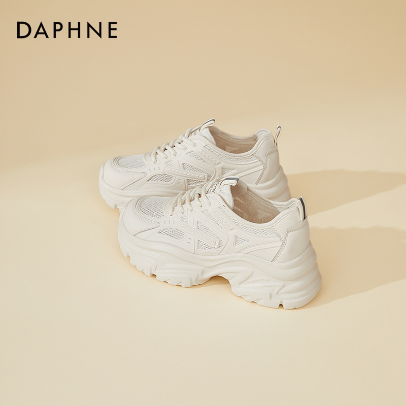 达芙妮老爹鞋女厚底增高2026冬时尚年拼色流行休闲运动鞋子ins潮