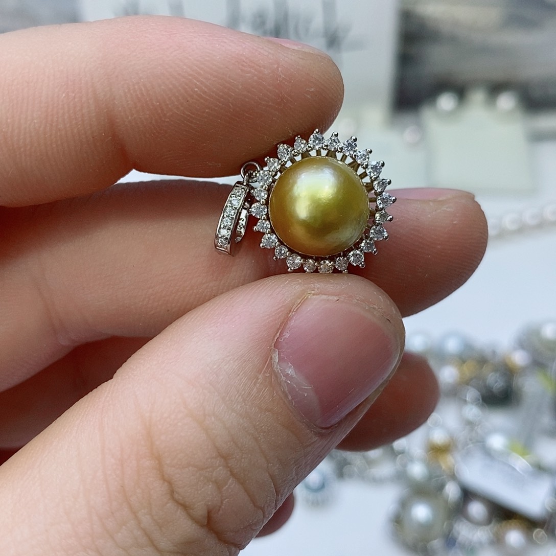 海水珍珠颈饰银S925镶嵌