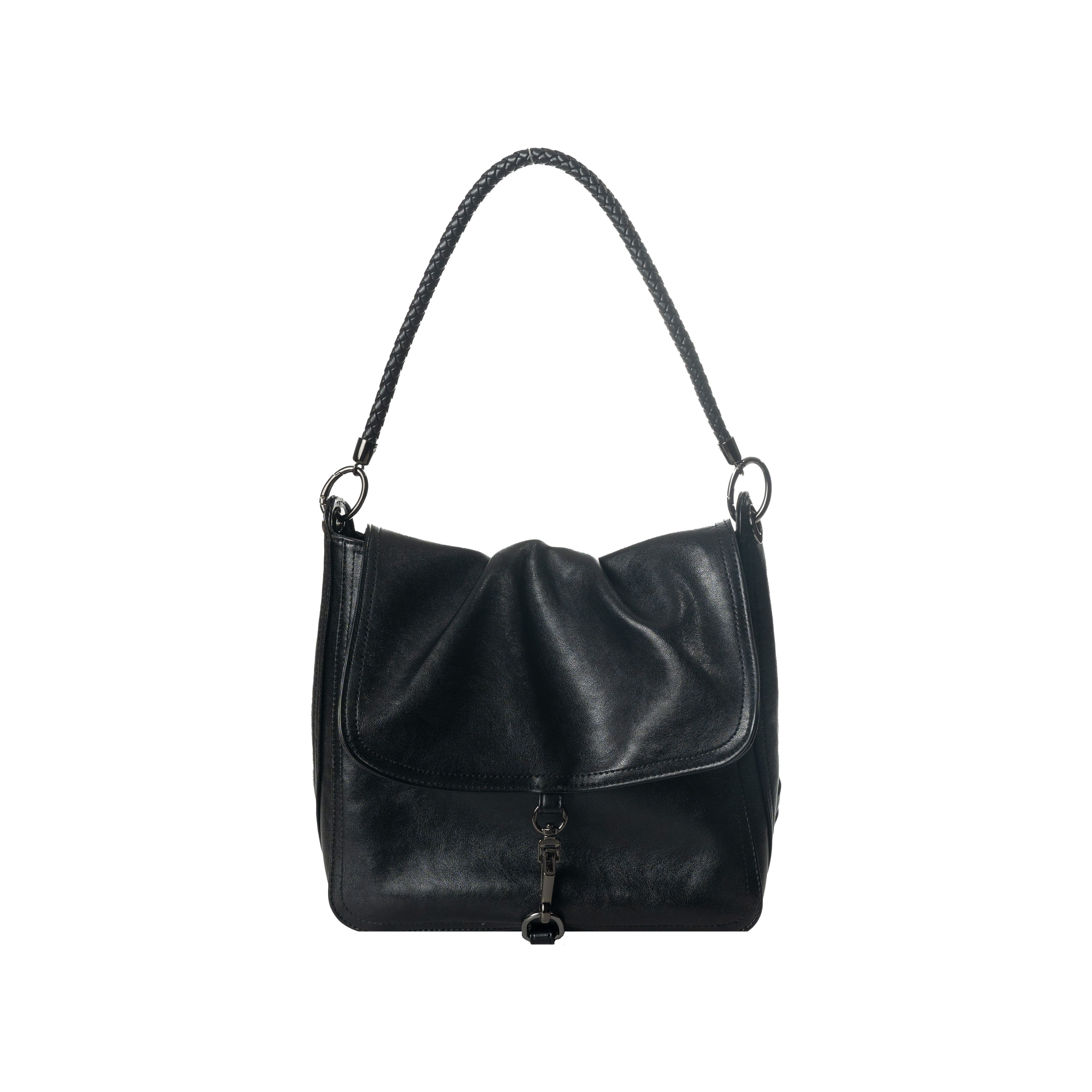 《点心专属》【水桶包】植揉头层牛皮 单肩腋下斜跨包BV2924-植鞣黑