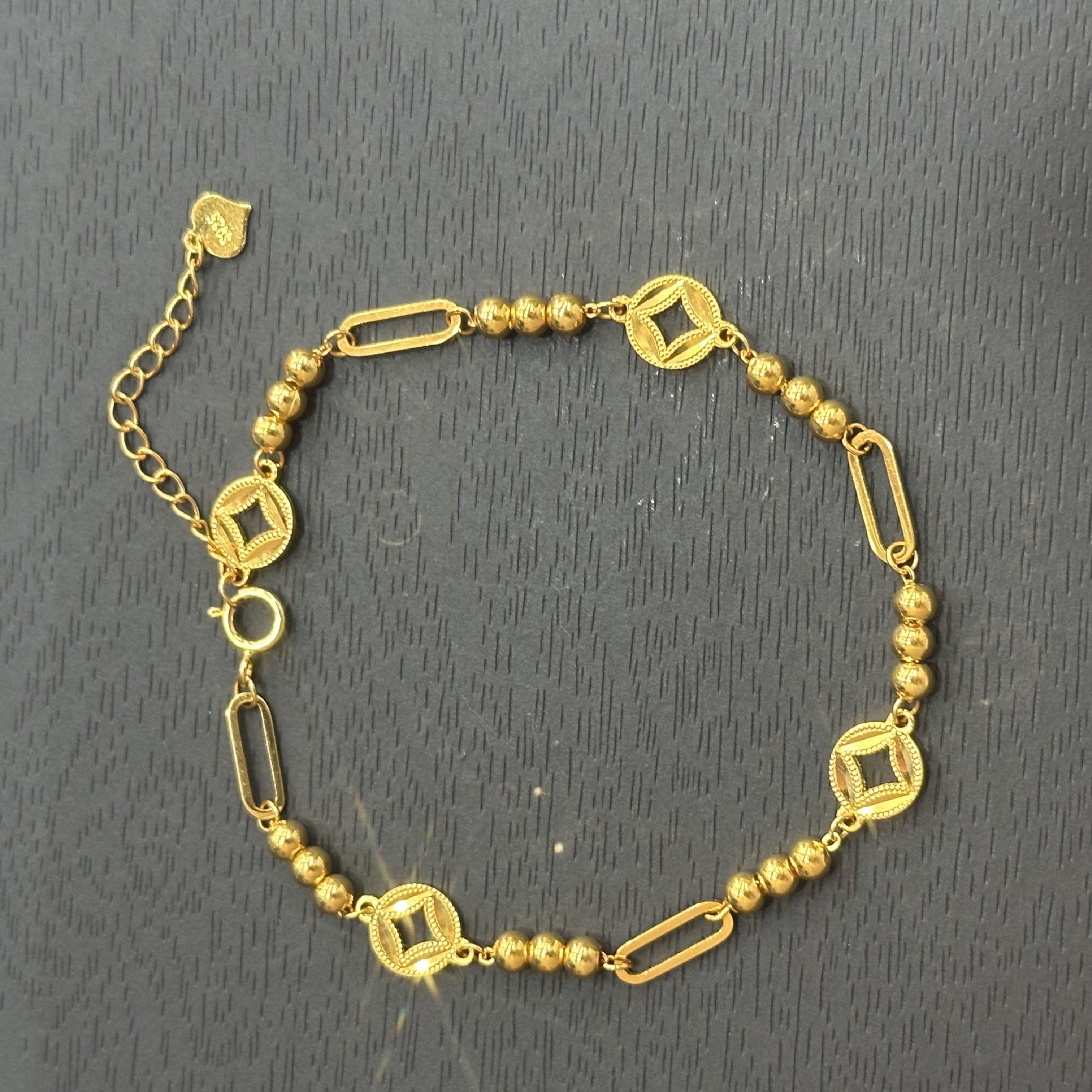 925银手链 【金牌主播专享】925银铜钱珠珠环环相扣 YS676