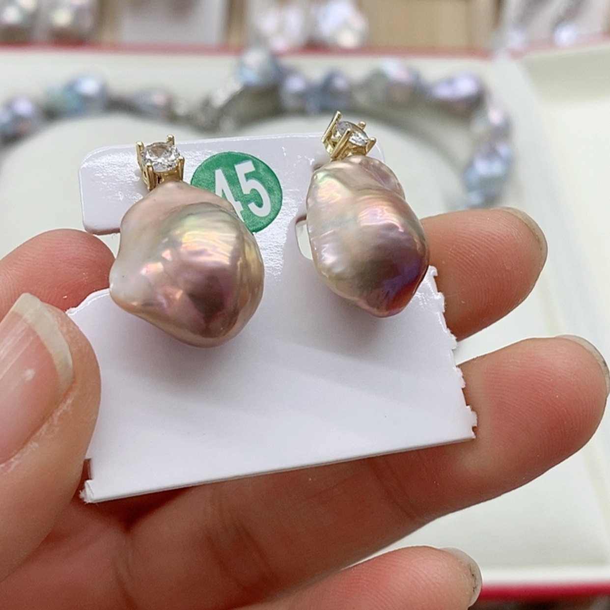 【闪购商品】淡水珍珠耳饰银S925镶嵌