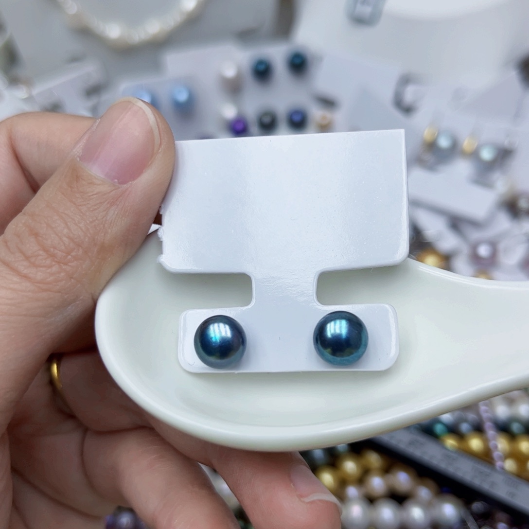 淡水珍珠耳饰银S925镶嵌