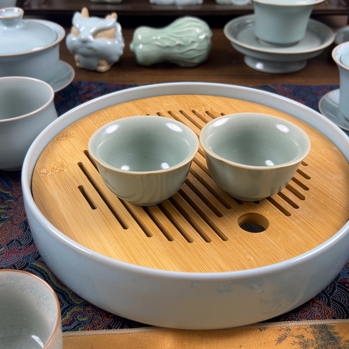 杯子陶仿古釉釉水梅花杯