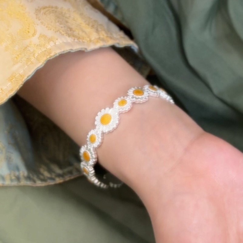 足银手镯 足银57号【向日葵】足银999实心20g