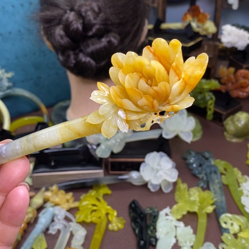 【闪购商品】岫玉发簪发簪盘发发簪未镶嵌钸**笙