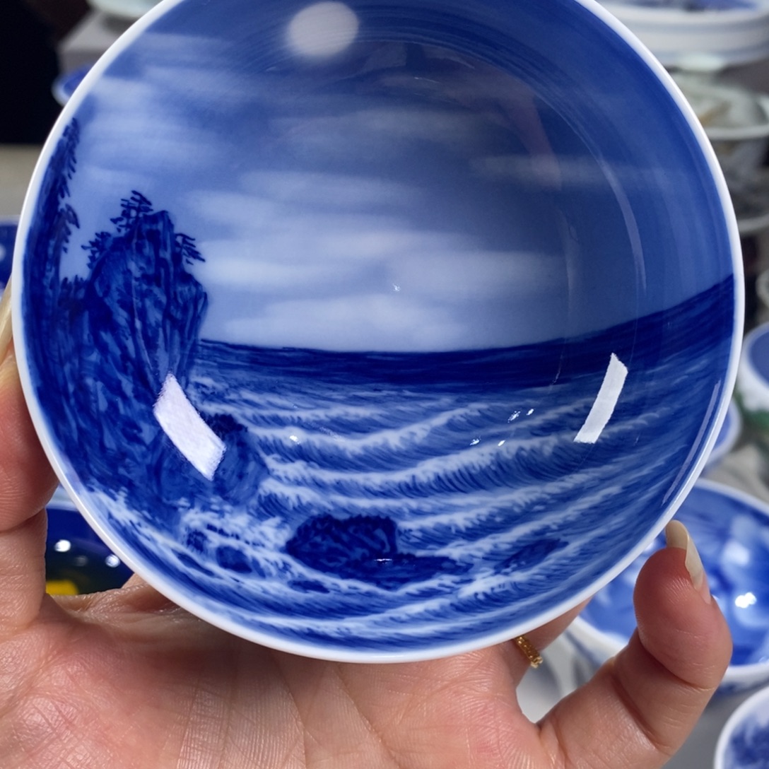 青花山水主人杯杯