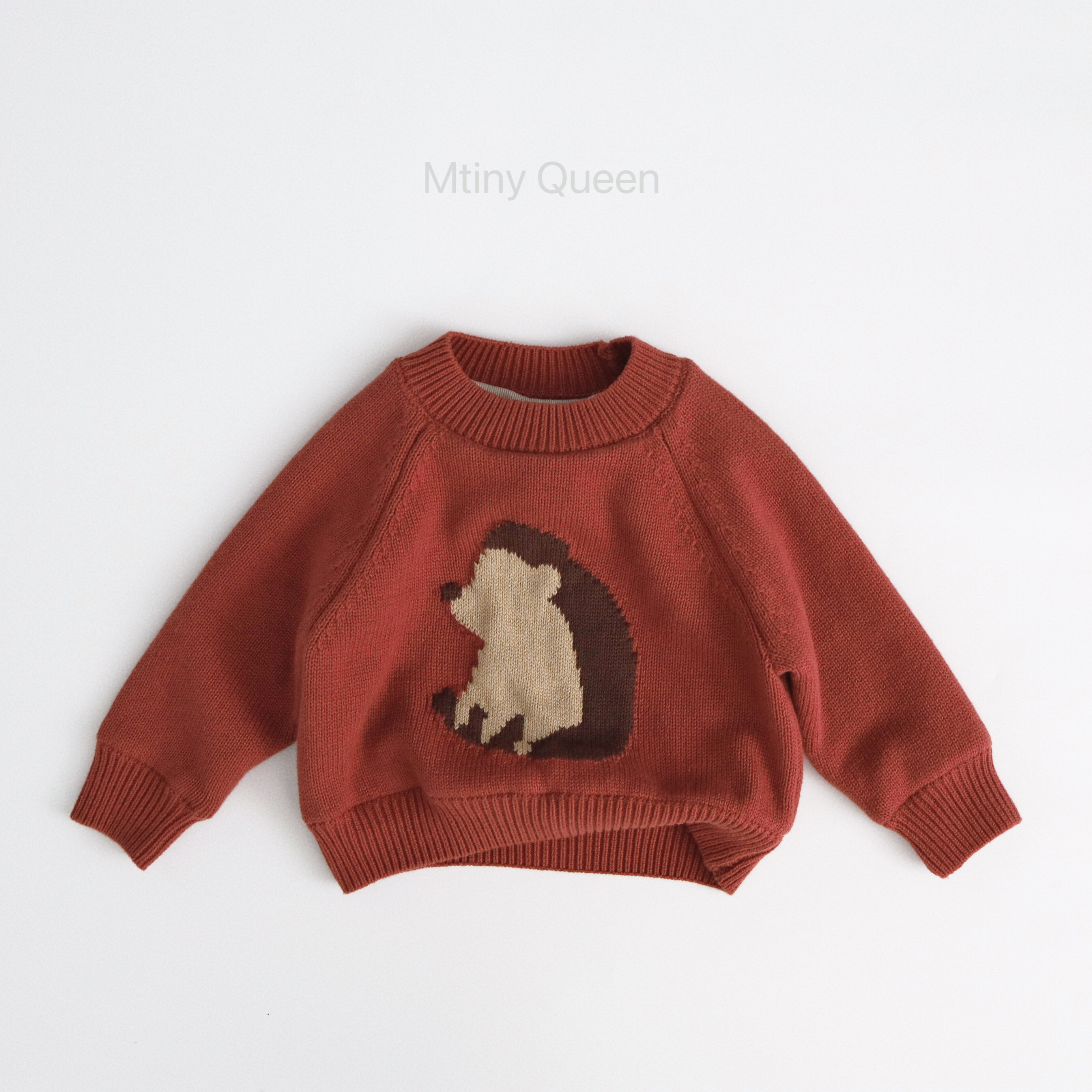 MQ~100%纯棉儿童毛衣中小童男女宝宝卡通圆领套头加绒针织上衣