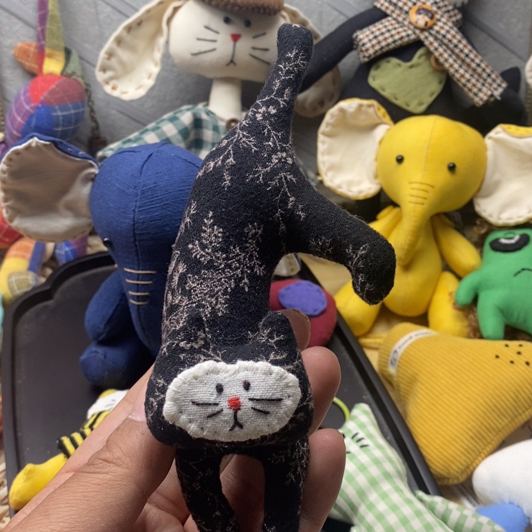 亚麻棉猫咪挂件的