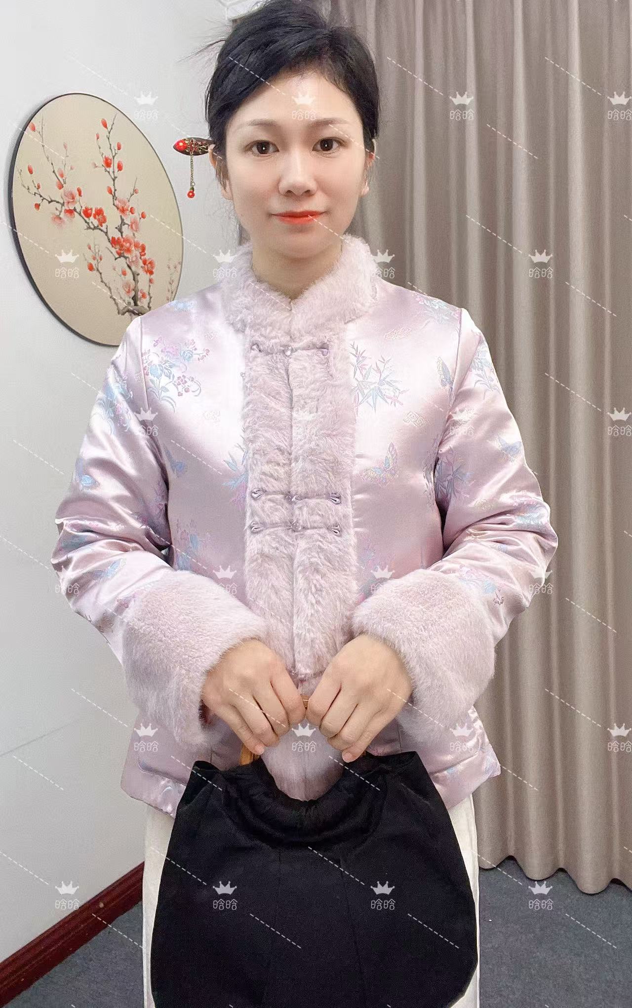 【晗晗】专属定制.注重品质·新款加棉加厚显瘦宋锦冬款外套Q051105