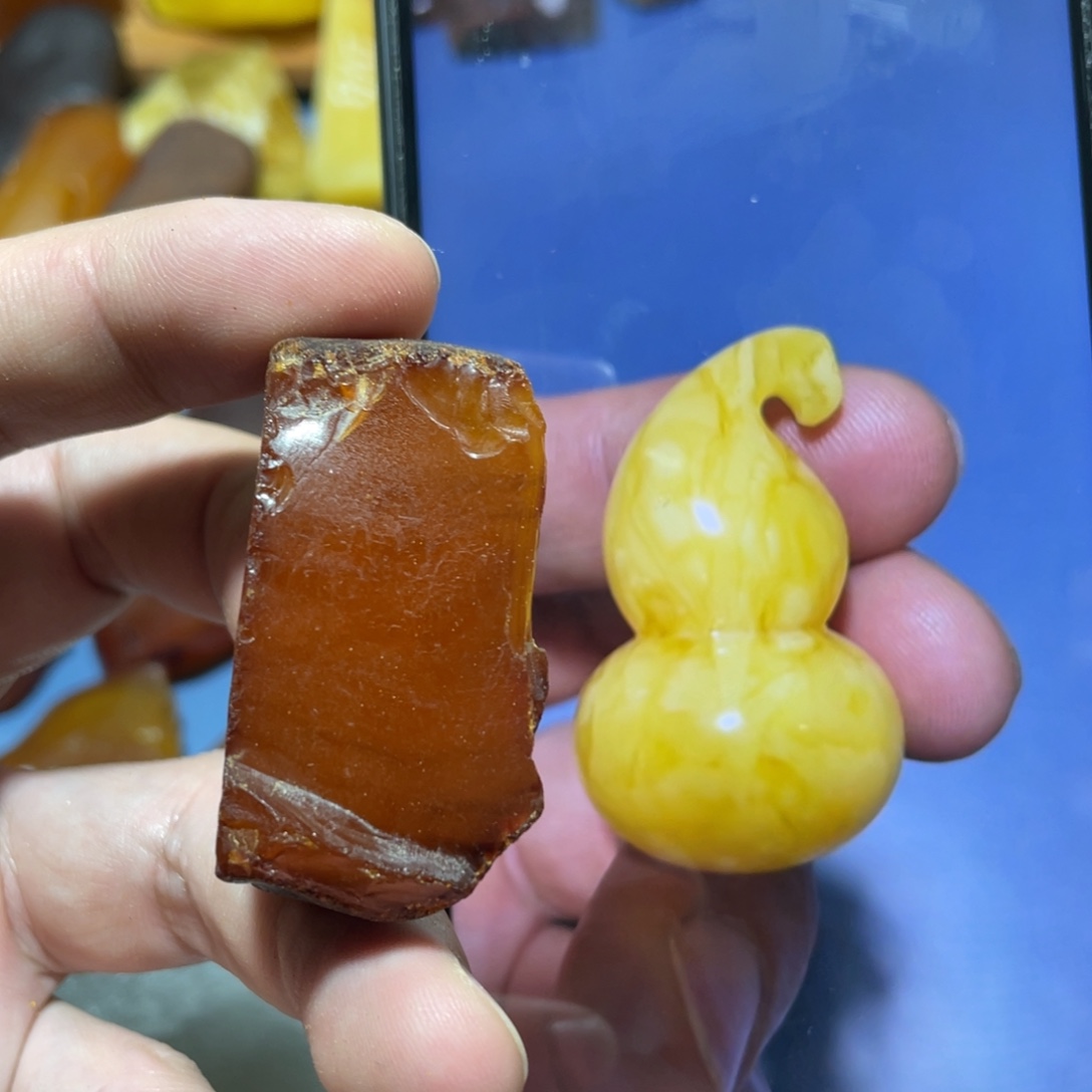 定制蜜蜡未镶嵌立体葫芦