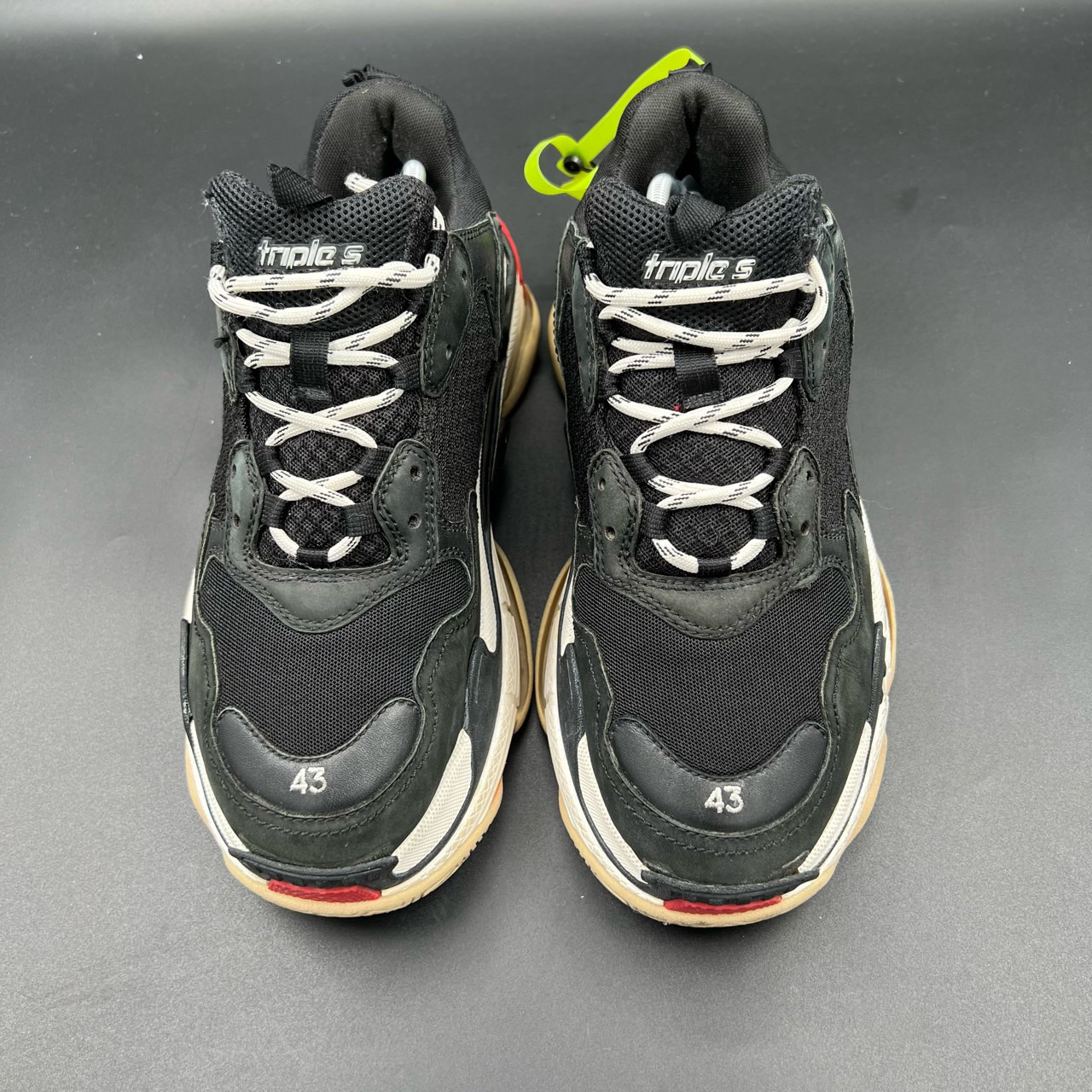 90新 Balenciaga/巴黎世家 Triple S 黑红老爹鞋 43码/9新/无配件