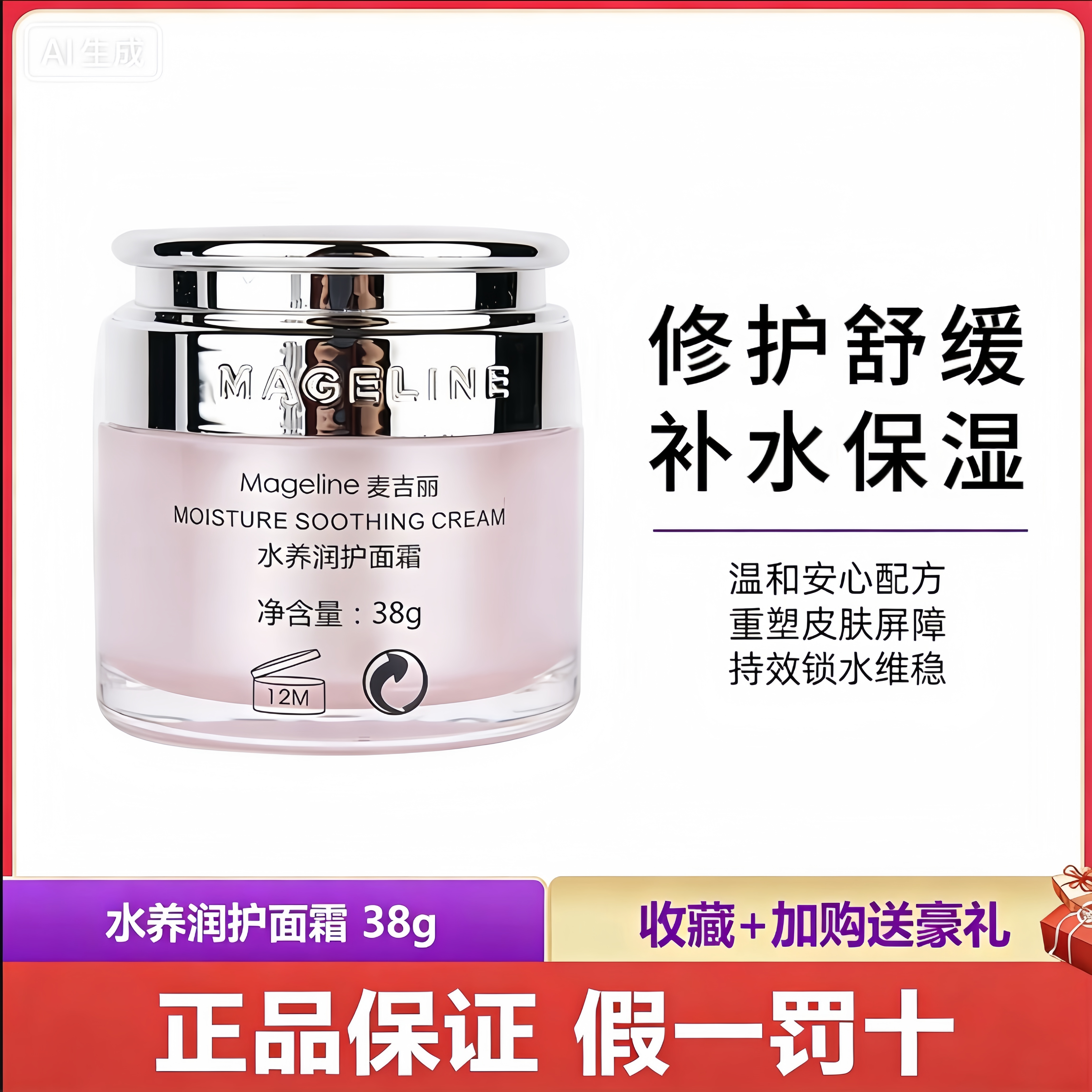 麦吉丽水养润护面霜38g 高滋润补水保湿水润滋润养保湿正品