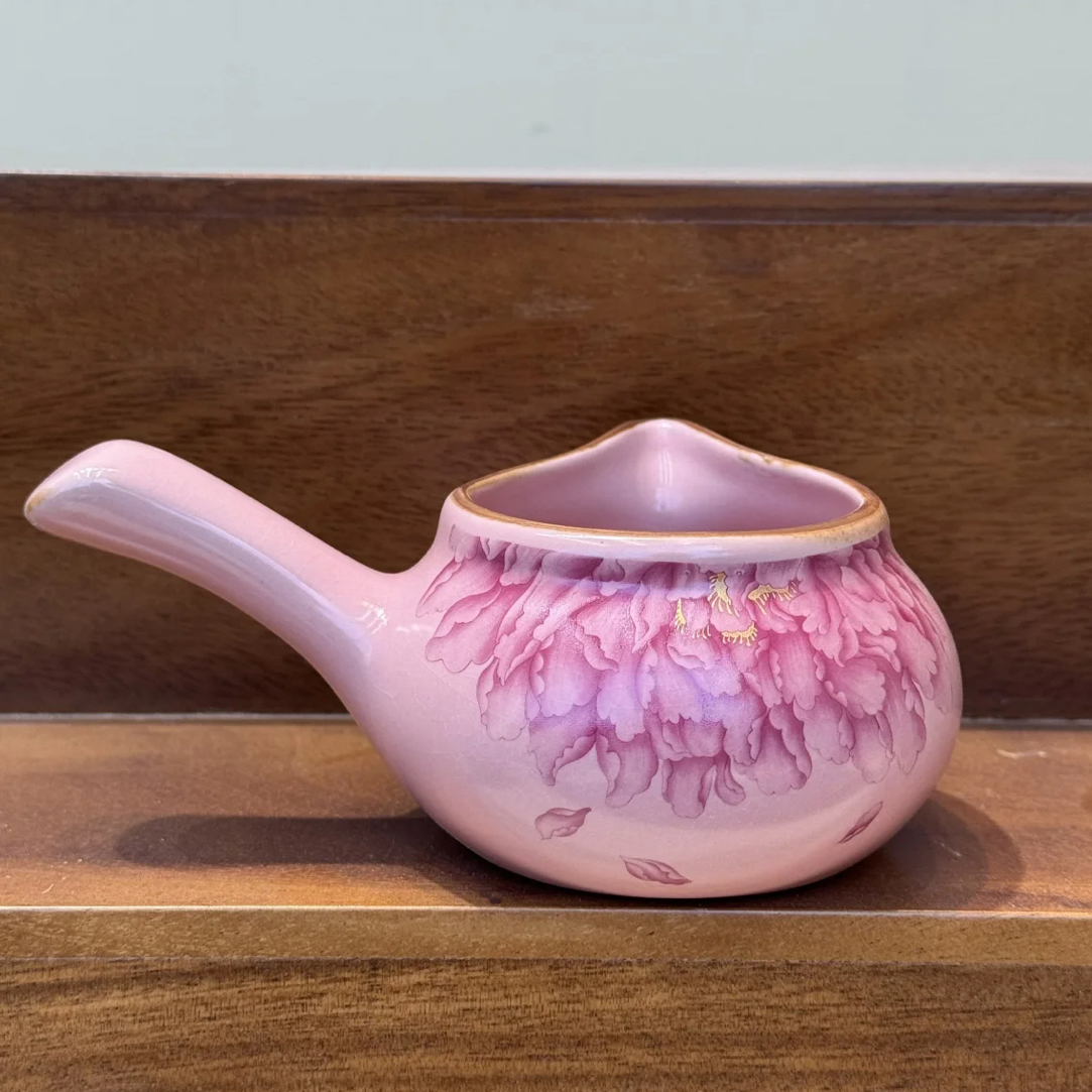 粉汝万花侧把公道杯200毫升开片可养