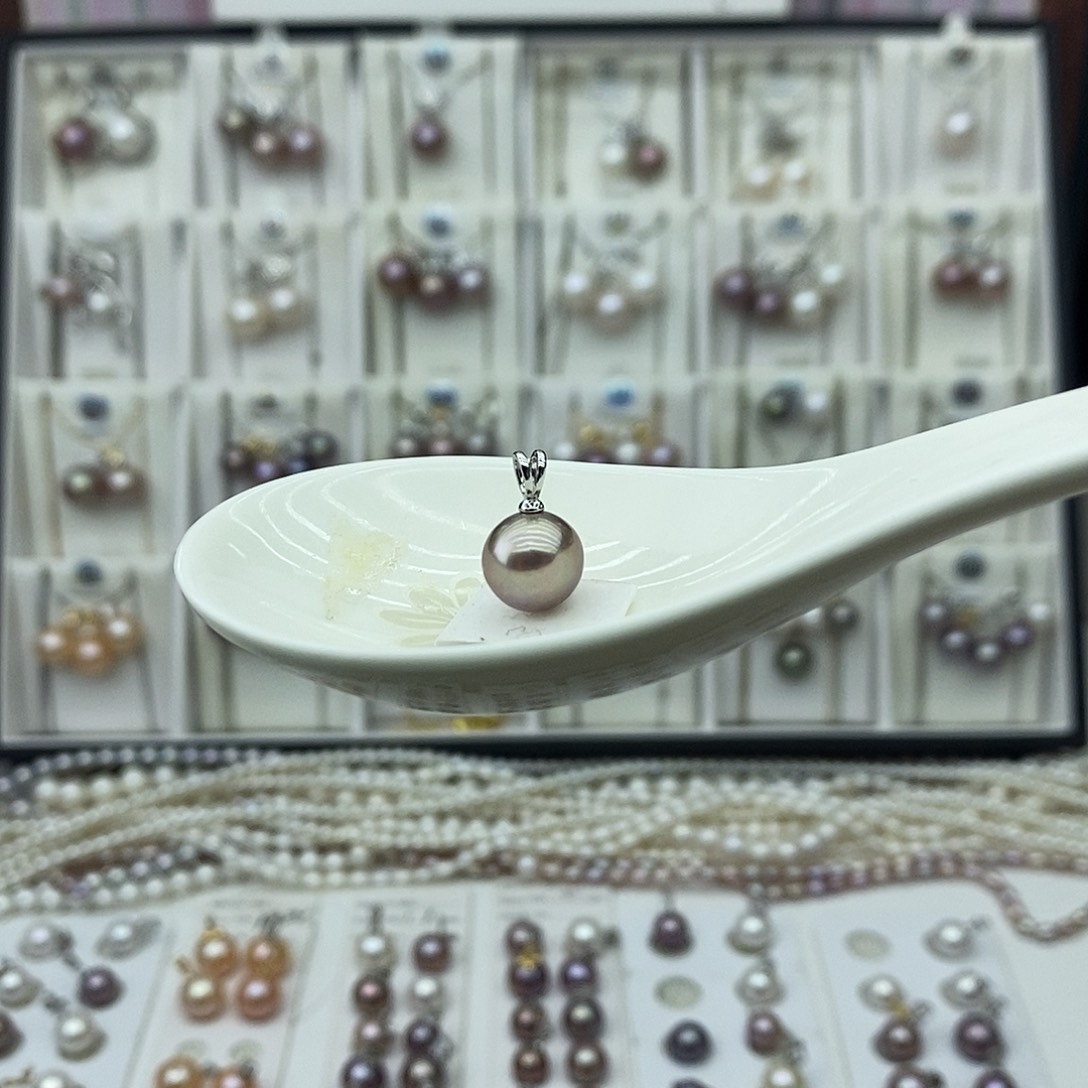 淡水珍珠吊坠(不含链)银S925镶嵌