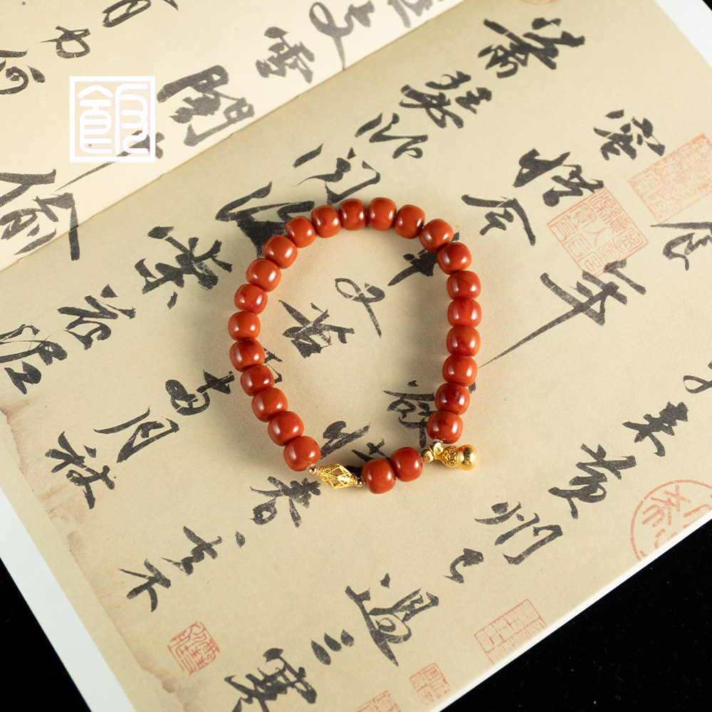 【绛珠】饭饭珠宝 18k金南红手串 （天然珠宝多样性发）