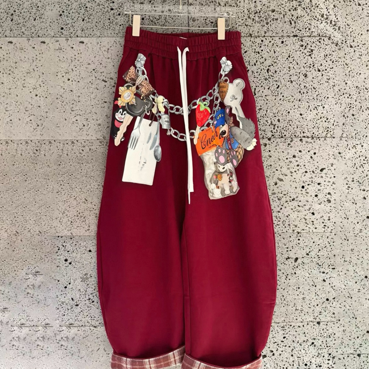 8138儿童卷边印花休闲裤