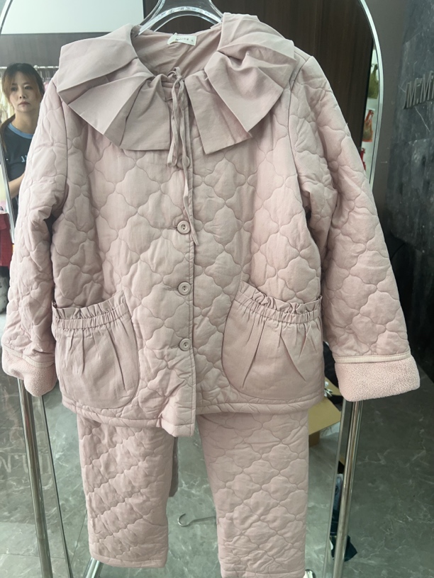 冬季女士加绒加厚珊瑚绒三层夹棉公主风保暖睡衣家居服