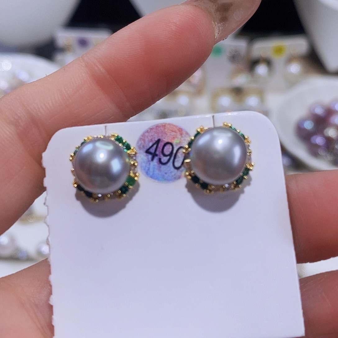 淡水珍珠耳饰合金