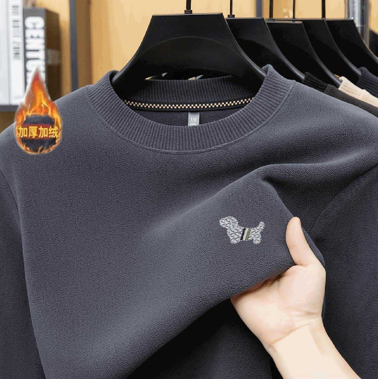 【7A抗菌】2026马年限定款刺绣双面加厚奥粒绒冬季卫衣圆领1