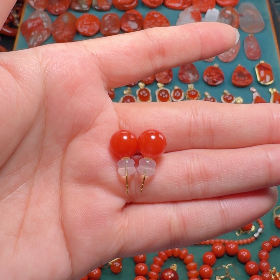 南红玛瑙南红玛瑙18K金镶嵌