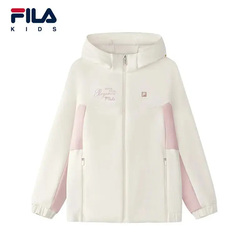 FILA斐乐儿童流光之径女大童外套冬季新款运动连帽上衣K12G543702