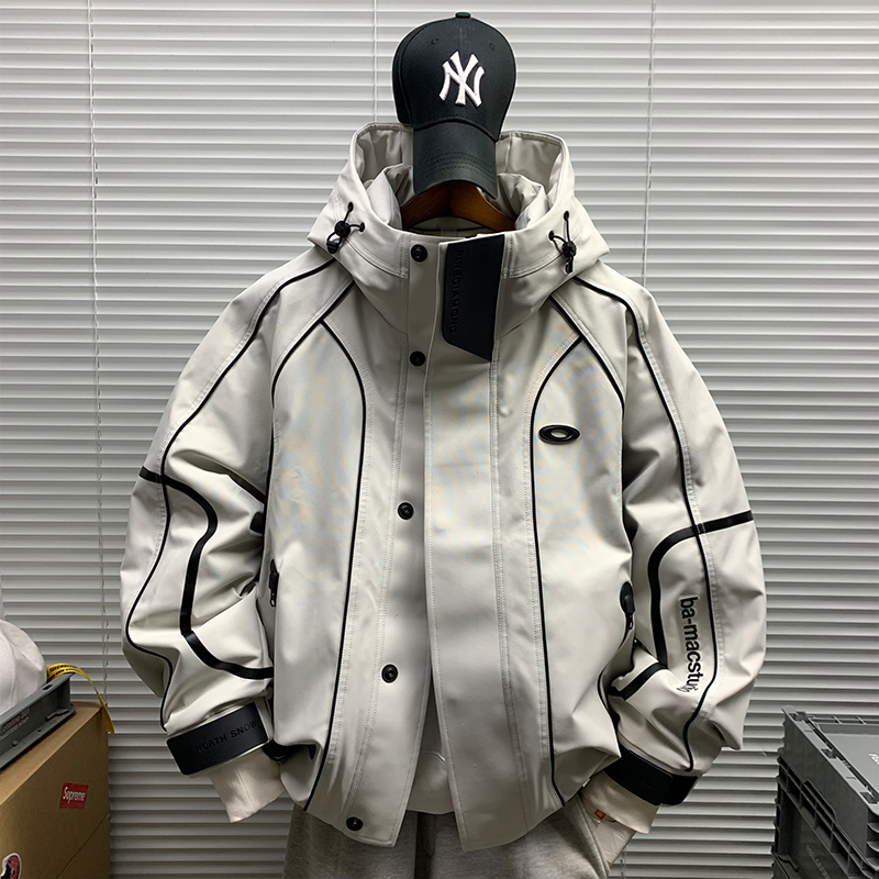 羽绒服外套男工装潮牌连帽冬季新款休闲宽松户外加厚保暖羽绒夹克