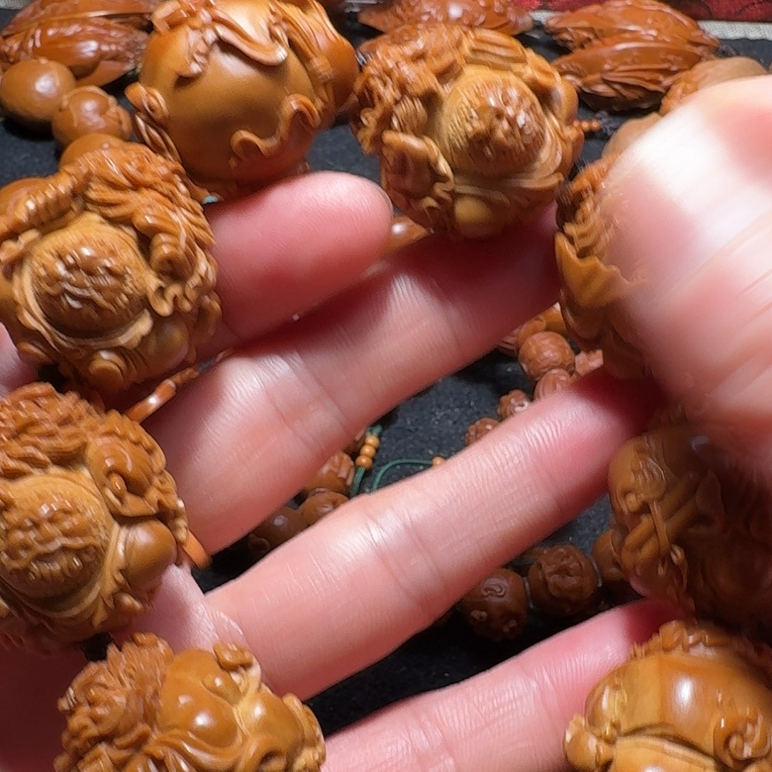 橄榄核手串/手链橄榄核雕刻钟馗伏魔