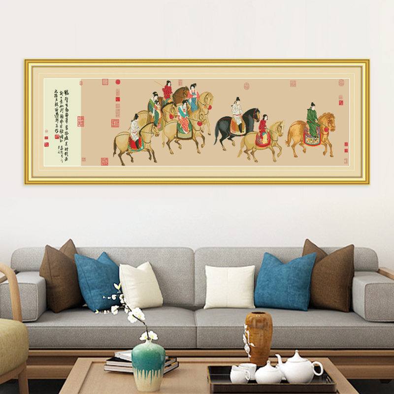 芊虹秀虢国夫人十字绣2025新款客厅中国十大传世名画人物手工刺绣