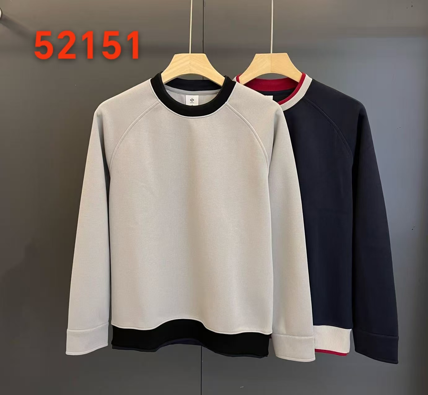 秋冬新款拼色轻奢文艺设计款男士假两件卫衣