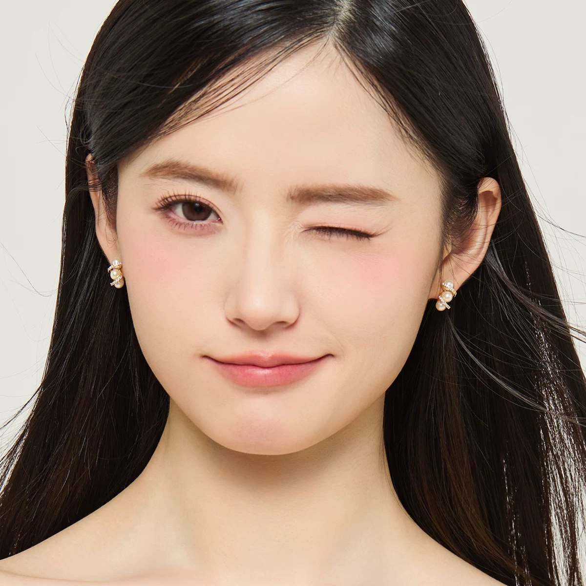 铜合金耳饰 D2254 S925银针缠绕珍珠精致小巧甜美百搭耳饰女
