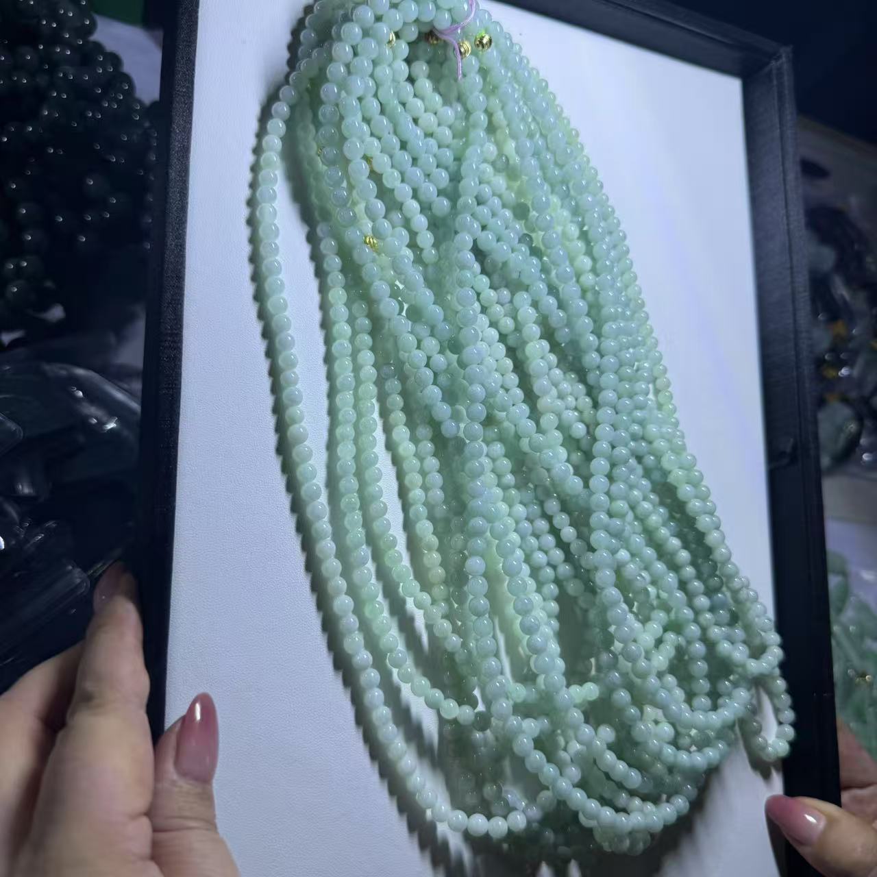 天然A货翡翠项链-卡6mm-多样性发一